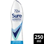 image 1 of Sure Women Cotton Dry 72h Nonstop Protection Antiperspirant Deodorant 250mlimage 2 of Sure Women Cotton Dry 72h Nonstop Protection Antiperspirant Deodorant 250mlimage 3 of Sure Women Cotton Dry 72h Nonstop Protection Antiperspirant Deodorant 250mlimage 4 of Sure Women Cotton Dry 72h Nonstop Protection Antiperspirant Deodorant 250ml Sure Women Cotton Dry 72h Nonstop Protection Antiperspirant Deodorant 250ml